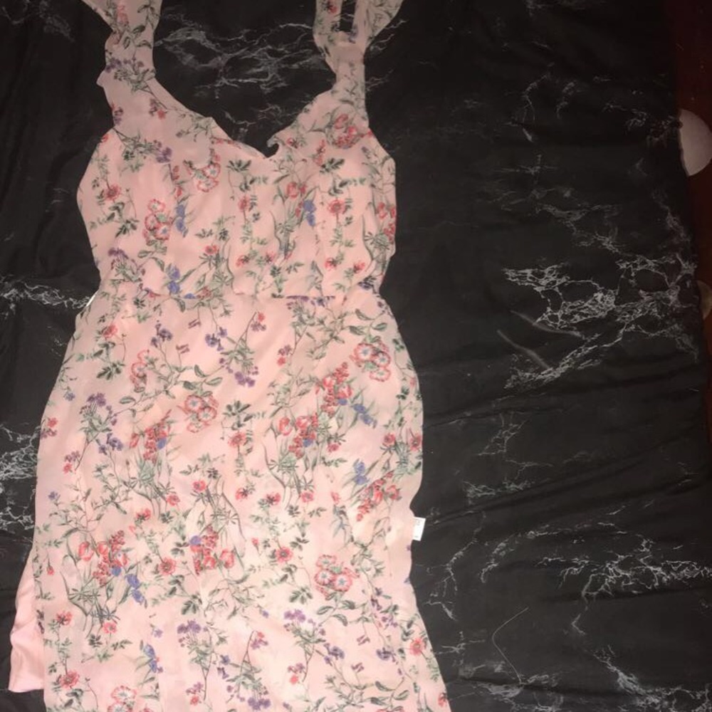 Pink Floral Maxi Dress